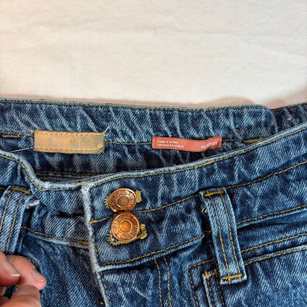 Pilcro Anthropologie womens double knee jeans. Size 28P. mild distress. grunge - Picture 5 of 8